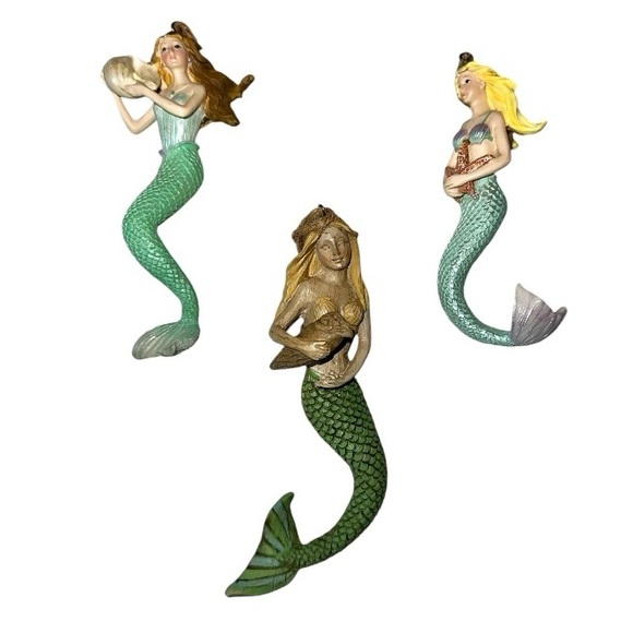 Set of 3 Adornment Mermaid Resin Ornaments - Picture 6 of 6